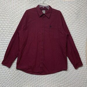 Cinch Western Shirt Mens L Burgundy Geometric Long Sleeve Button Down 100%Cotton